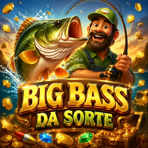 Capa do slot Big Bass Bonanza com pescador e peixe baixo gigante