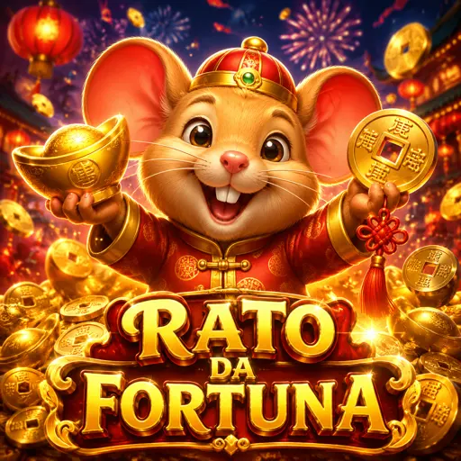Capa do slot Fortune Mouse com rato dourado e rodilhos chineses