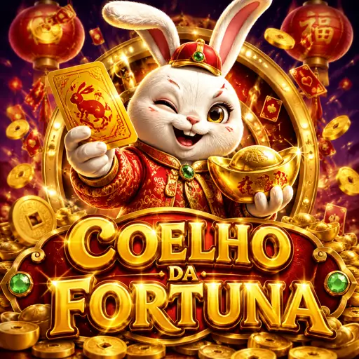 Capa do slot Fortune Rabbit com coelho da sorte e moedas